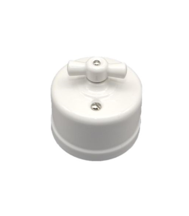 INTERRUPTOR- CONMUTADOR SUPERFICIE PORCELANA BLANCO 10A 250V
