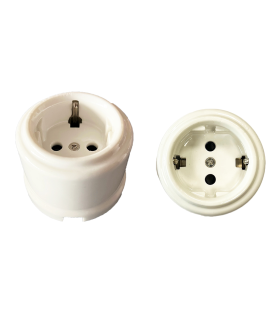 BASE SUPERFICIE PORCELANA BLANCO 16A 250V