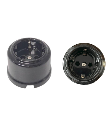 BASE SUPERFICIE PORCELANA NEGRO 16A 250V