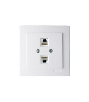 TOMA 2 RJ45 CAT 6  BLANCO EMPOTRAR SERIE 8000