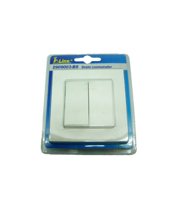 DOBLE CONMUTADOR BLANCO EN BLISTER