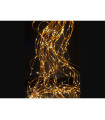 CASCADA 10 HILOS LUMINOSOS DE 20 LEDS BLANCO CALIDO CABLE ORO uso exterior 1,2W 5V 2metros IP44