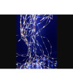 CASCADA 10 HILOS LUMINOSOS DE 20 LEDS BLANCO FRIO CABLE PLATA  uso exterior 1,2W 5V 2metros IP44