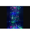CASCADA 10 HILOS LUMINOSOS DE 20 LEDS MULTICOLOR CABLE PLATA  uso exterior 1,2W 5V 2metros IP44
