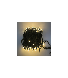 GUIRNALDA 144 LEDS BLANCO CALIDO CON EFECTO FLASH  PARA INTERIOR 7W 230V 15m IP20 CON CABLE VERDE