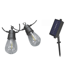 GUIRNALDA 5 METROS  SOLAR + ALIMENTADOR + 3 METROS DE CABLE  10 LAMPARAS 6500K