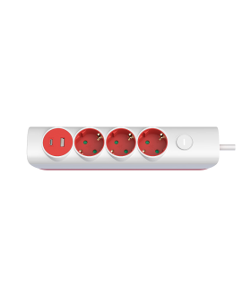 BASE MULTIPLE 3 TOMAS CON INTERRUPTOR 1.5 METROS 2 USB ( A+C )