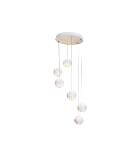 LAMPARA LED 6 BOLAS 6x7W 2700K 150º 100-240V BLANCO diámetro de la bola 125 mm