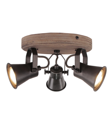 LAMPARA DE TECHO 3 FOCOS GU10  SERIE PORCELANA NEGRO