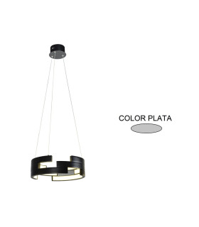 LAMPARA LED COLGANTE ALUMINIO INTERIOR ACRILICO 78W 3000K 180º 230V PLATA