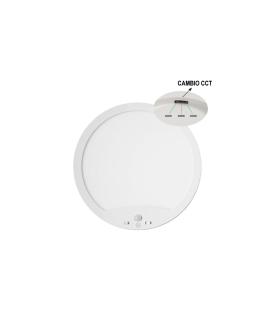 PLAFON DE SUPERFICIE CON SENSOR CREPUSCULAR Y DE MOVIMIENTO CAMBIO DE TONO  18W