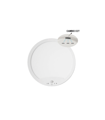 PLAFON DE SUPERFICIE CON SENSOR CREPUSCULAR Y DE MOVIMIENTO CAMBIO DE TONO  18W