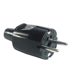 CLAVIJA CON TT DE GOMA NEGRO 16A. EN BLISTER