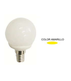 LAMPARA ESFERICA LED AMARILLA E14 5.5W 270º 230V