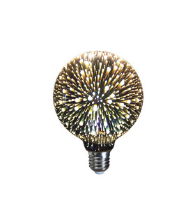 LAMPARA DECORATIVA 3D FILAMENTO LED GLOBO EFECTO FUEGOS ARTIFICIALES E27 4W 320º 230V