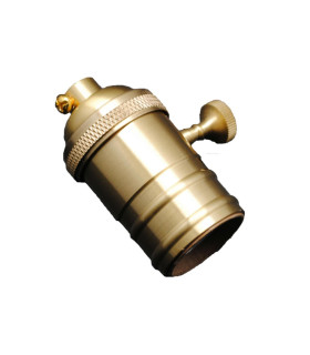 PORTALAMPARAS LATON VINTAGE E27 + INTERRUPTOR