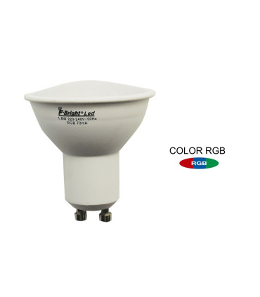 LAMPARA DICROICA LED RGB CON EFECTOS GU10 1,8W 30º 230V