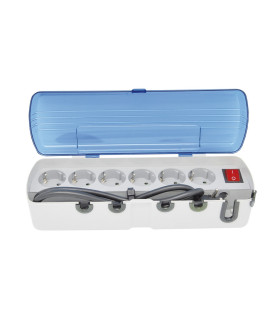 B. MULT 6 T  AZUL CON TAPA ANTIPOLVO + CABLE +INT