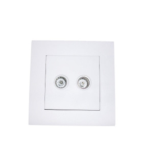 TOMA COAXIAL DE TV  APANTALLADA BLANCA