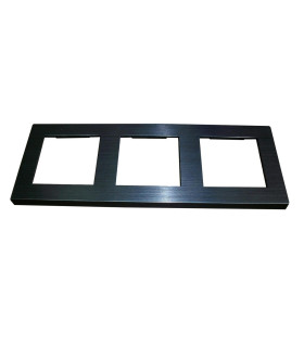 MARCO TRIPLE ALUMINIO BORDE NEGRO