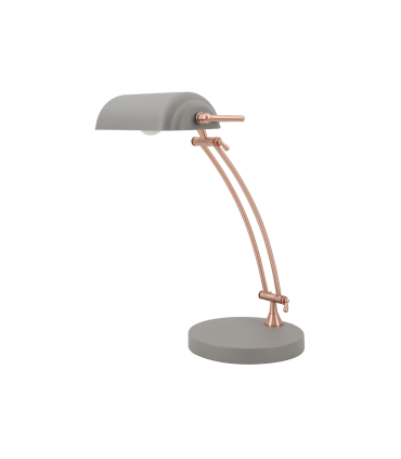 LAMPARA DE MESA TIPO BANQUERO E27 GRIS