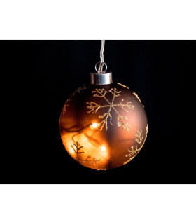 BOLA CRISTAL 8 LED MARRON CON ESTRELLAS 0,48W 24V 5CM IP20