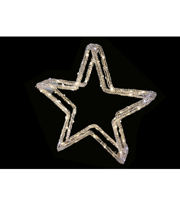 ESTRELLA NAVIDEÑA 80 LEDS LUZ CALIDA CON BATERIAS 3 X AA