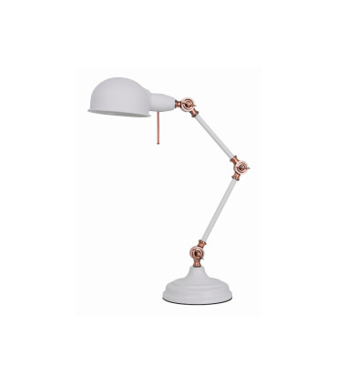 LAMPARA DE MESA E27 BLANCO+COBRE