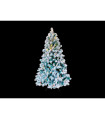 ARBOL DE NAVIDAD DECORACION PIÑAS BOLITAS ROJAS Y NIEVE 110 LEDS 3,6W 2700K 230V IP44 alto 150cm ancho 92cm