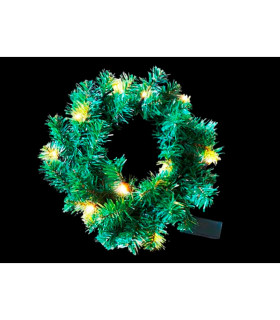CORONA DE NAVIDAD SIN DECORACION10 LEDS 0,15W 2700K 2x1,5V IP20 alto 30cm ancho 30cm baterias 2xAA incluidas