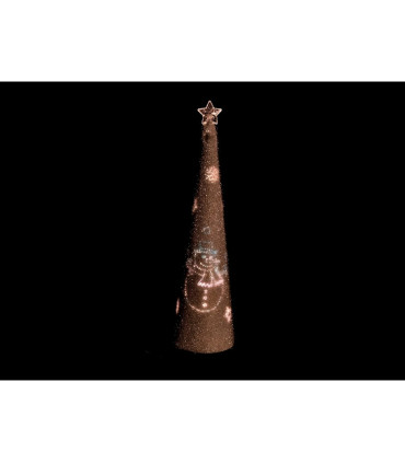 CONO ANIMADO ROTATORIO CON FIBRA Y MOTIVOS NAVIDEÑOS 12V ALTO 80cm