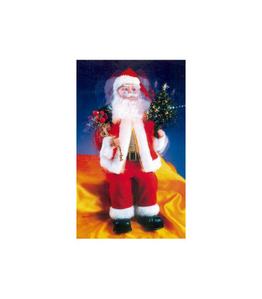 SANTA CLAUS SENTADO CON ANIMACION Y FIBRA (40 cm )