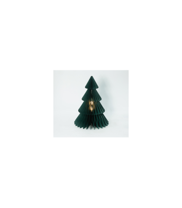 ARBOL DE NAVIDAD EN PAPEL VERDE 33.5CM CON LED BATERIAS 3XAA ( NO INCLUIDAS) CON TEMPORIZADOR 6H/18H