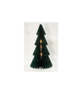 ARBOL DE NAVIDAD EN PAPEL VERDE 80CM CON LED BATERIAS 3XAA ( NO INCLUIDAS) CON TEMPORIZADOR 6H/18H
