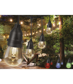 GUIRNALDA EXTERIOR 14.6 METROS 24 LAMPARAS INCLUIDAS  RGB CON MANDO  15,6W IP65