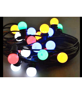 GUIRNALDA EXTERIOR CABLE GOMA 10 PORTALAMPARAS E27 230V 12 METROS IP44 BOMBILLAS NO INCLUIDAS