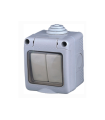 DOBLE CONMUTADOR ESTANCO DE SUPERFICIE 16A/250V IP55 CON TAPA DE PLASTICO