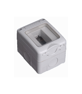 CAJA DE SUPERFICIE ESTANCA PARA 1 MODULO CON TAPA DE PLASTICO IP55