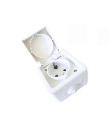 BASE DE SUPERFICIE  EXTERIOR IP54  10A 250V BLANCA