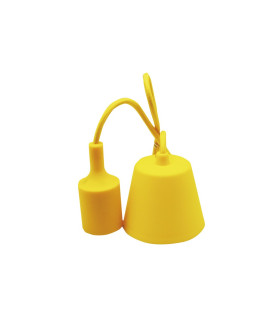  PORTALÁMPARAS + CABLE FLORÓN E27 1M AMARILLO