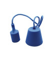 PORTALAMPARAS+CABLE FLORON 1M E27 SILICONA AZUL