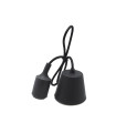 PORTALAMPARAS+CABLE FLORON E27 1M SILICONA NEGRO