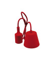 PORTALAMPARAS+CABLE FLORON 1M E27 SILICONA ROJO