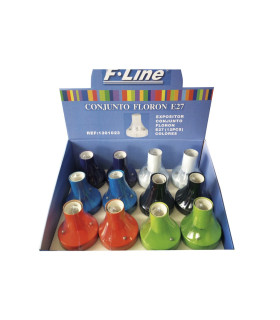 EXPOSITOR CONJUNTO FLORON E27 (12PCS) COLORES