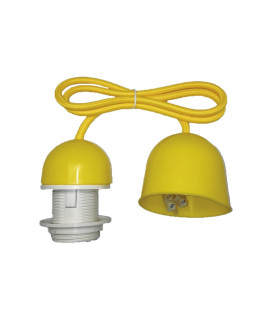 CONJUNTO PORTALÁMPARAS CABLE FLORÓN CON ROSCA  E27 1M AMARILLO