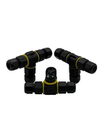 CONECTOR T ESTANCO + REGLETA PARA CABLE 0,5-1,5mm2 16A 3 POLOS IP68