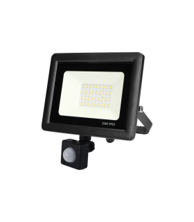 PROYECTOR LED EXTRAPLANO IP65 CON SENSOR DE PRESENCIA Y CREPUSCULAR 100W 6500K 120º 230V NEGRO