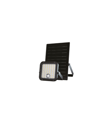 PROYECTOR LED SOLAR CON SENSOR CREPUSCULAR Y DE MOVIMIENTO IP65 CON CONTROL REMOTO 10W 1500Lm CAMBIO DE TONO 4000K/6000K