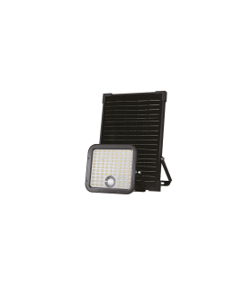 PROYECTOR LED SOLAR CON SENSOR CREPUSCULAR Y DE MOVIMIENTO CON CONTROL REMOTO 30W 4800Lm CAMBIO DE TONO 4000K/6000K