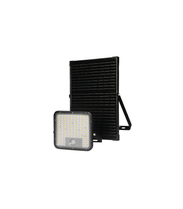 PROYECTOR LED SOLAR CON SENSOR CREPUSCULAR Y DE MOVIMIENTO CON CONTROL REMOTO 60W 9600Lm CAMBIO DE TONO 4000K/6000K